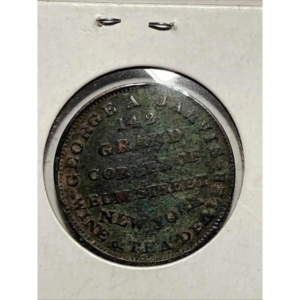 George A. Jarvis New York Hard Times Token, F-Great Detail,R- Sm Bend No Reserve